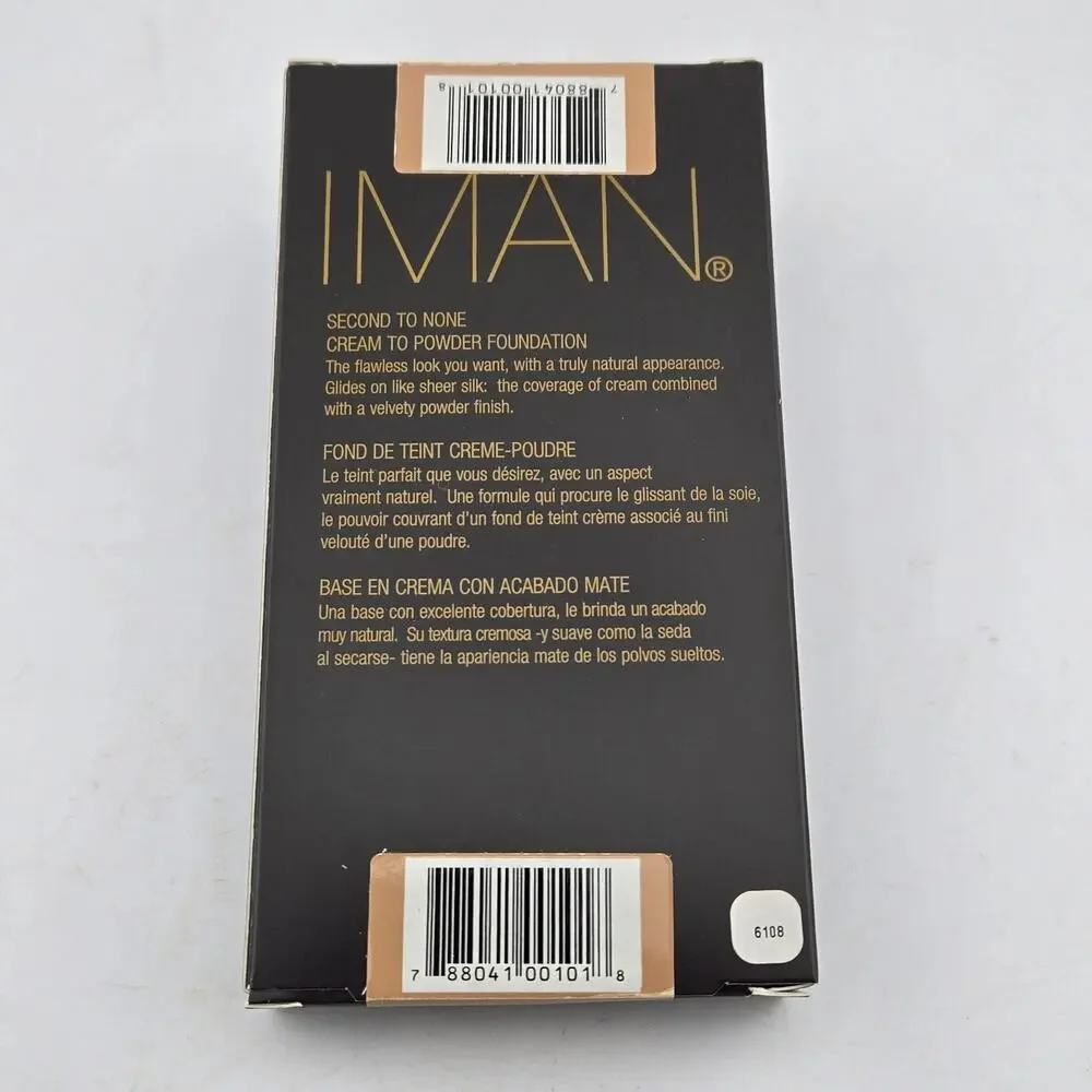 IMAN Second to None Cream to Powder Foundation SAND 1 Set Of 2 NIB Sealed .35oz